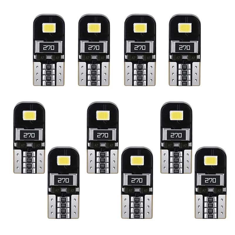 Lâmpada LED Canbus Car Interior, lâmpada de sinal de leitura, sem erro, 194 LED, W5W, T10, 10pcs