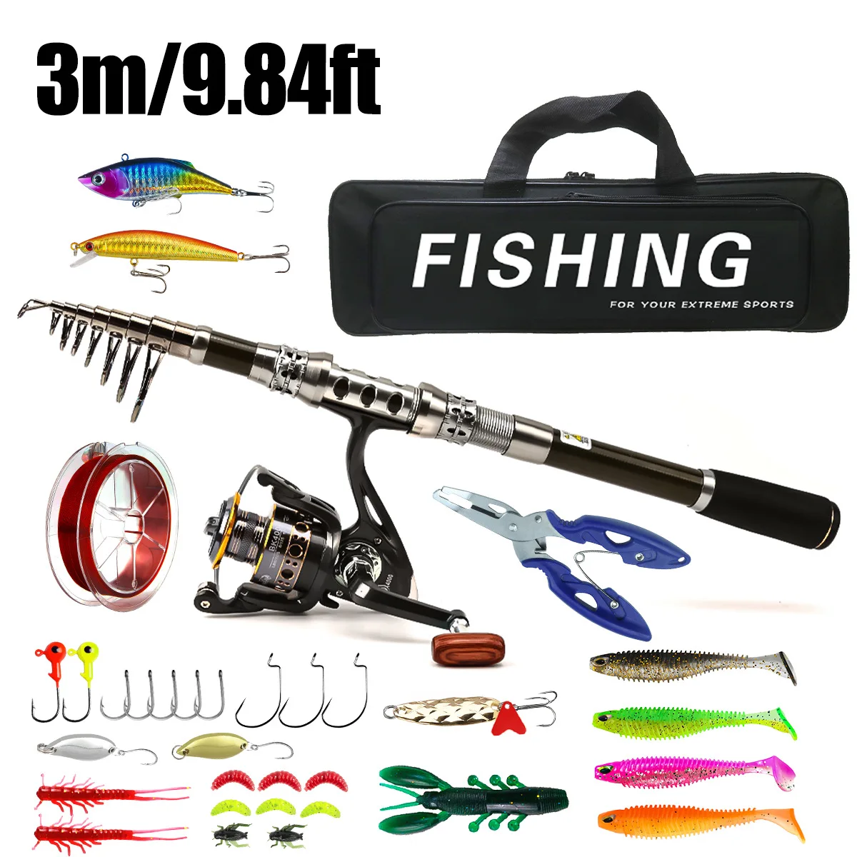 carry on a fishing pole Gsycle Bags for Multiple Poles, Oxford Cloth Shockproof Portable Fishing Rod Bag Fishing Rod Travel Case Fishing Stocking Stuffers for Men Fishing Gift Set for Men (Black) : Home and gear with a Boxing Day Sale – Skirt/Blade Color:Hematoma and Black default