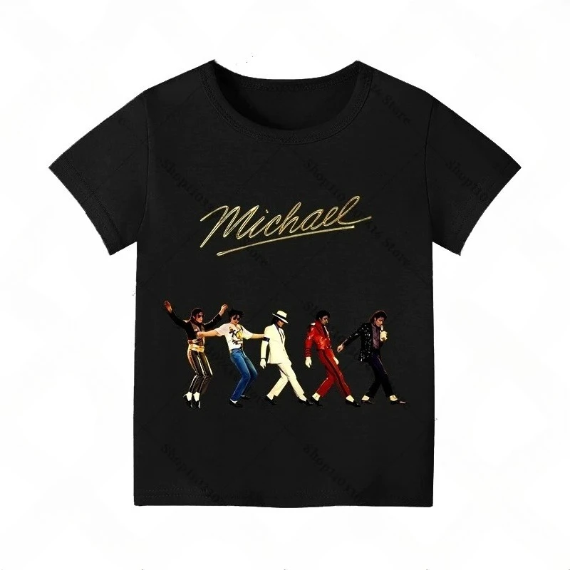 Anime Cute T-shirt Summer Fashion King MJ Cotton T-shirt Michael Jackson Short Sleeve Top Fashion Casual Print