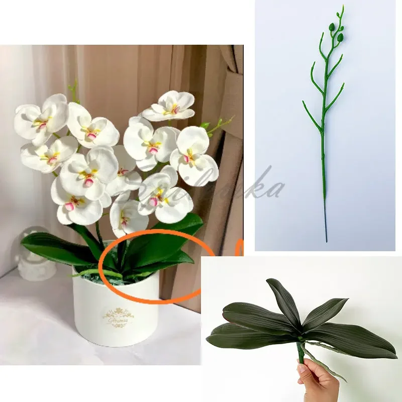 High QualityButterfly Orchid Head Phalaenopsis Artificial Flower Wedding Bouquet DIY Gift Box Party Home Decor Fragrant Flower