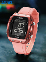 SMAEL Brand Women's Watches Luxury Silicone Strap Female Electronic Clock Waterproof LED Digital Ladies Sport Wristwatch Unisex