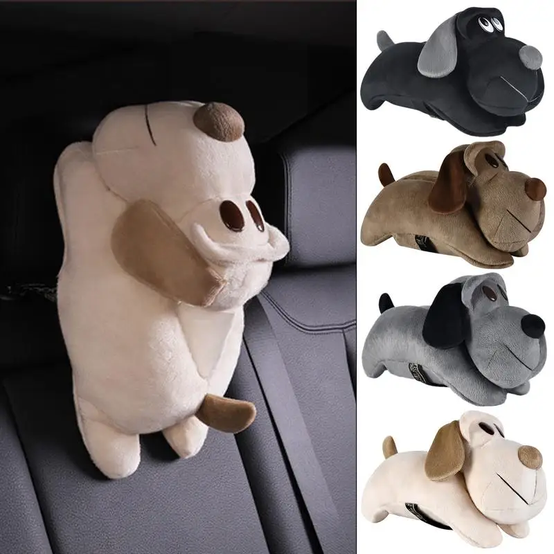 Dog Plush Car Tissue Holder Stuffed Dog Car Tissue Holder Portable Paper Storage Napkin Holder Creative Dog Design Cover For