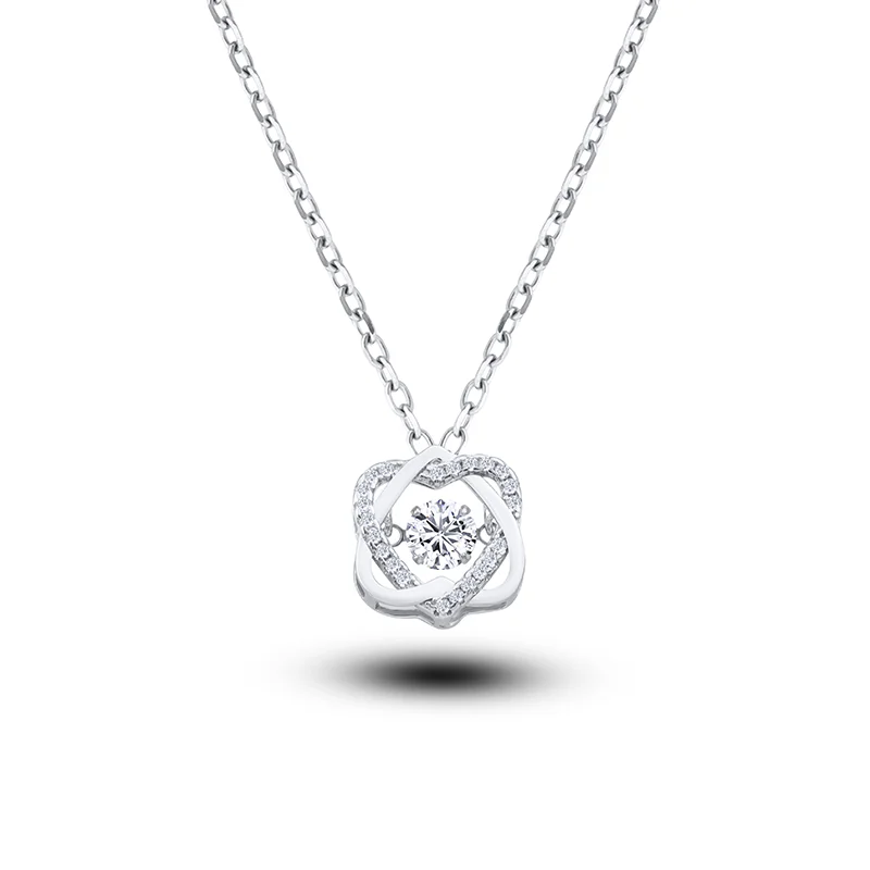 0.5ct Moissanite Necklace for Women Sparkling Simulated Diamond Pendant Beating Heart S925 Silver Fine Jewelry Gift