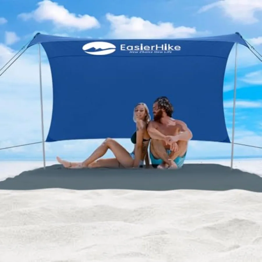 

Beach Shade Tent 7 × 7.15 Feet Portable Easy Pop Up Beach Canopy UPF50+ Sun Protection Shelter Windproof and Water Resistant St