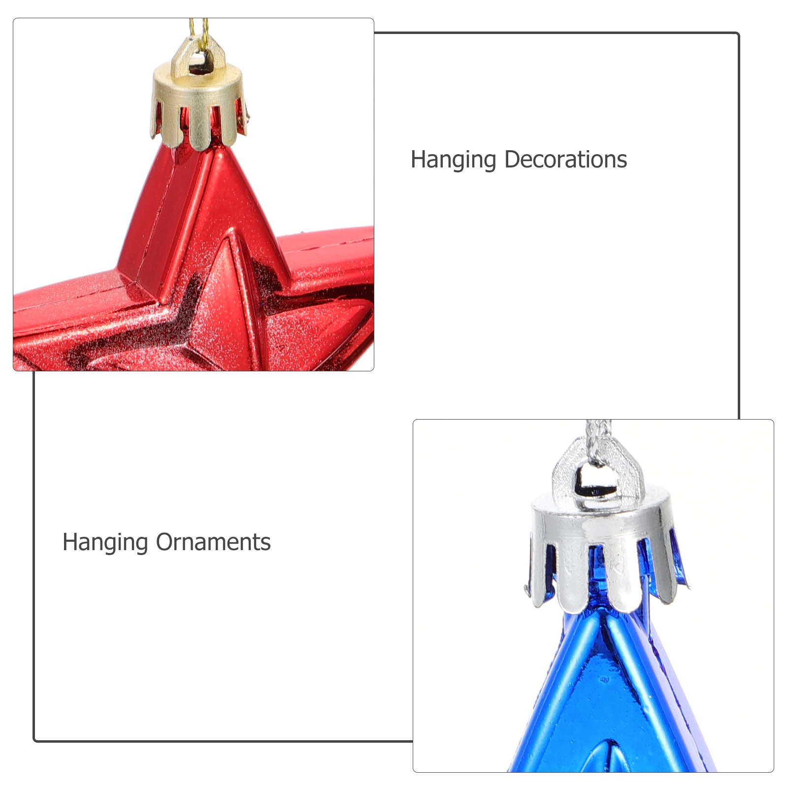 

12Pcs Independence Day Hanging Pendants Five-Pointed Star Ornaments Party Decorations Usa Festival Supplies Hanging Ornaments