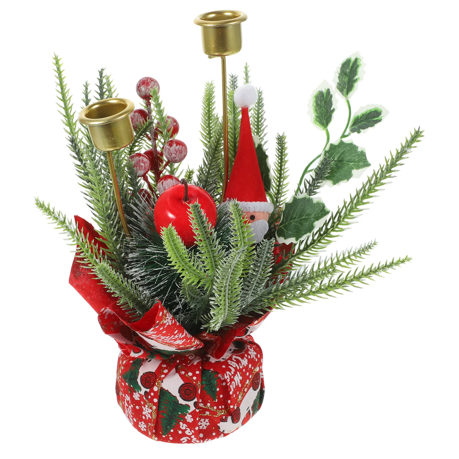 

Christmas Centerpiece Desktop Decoration Festive Table Adornment for Household Restaurant Xmas Candlestick Holder Accessory