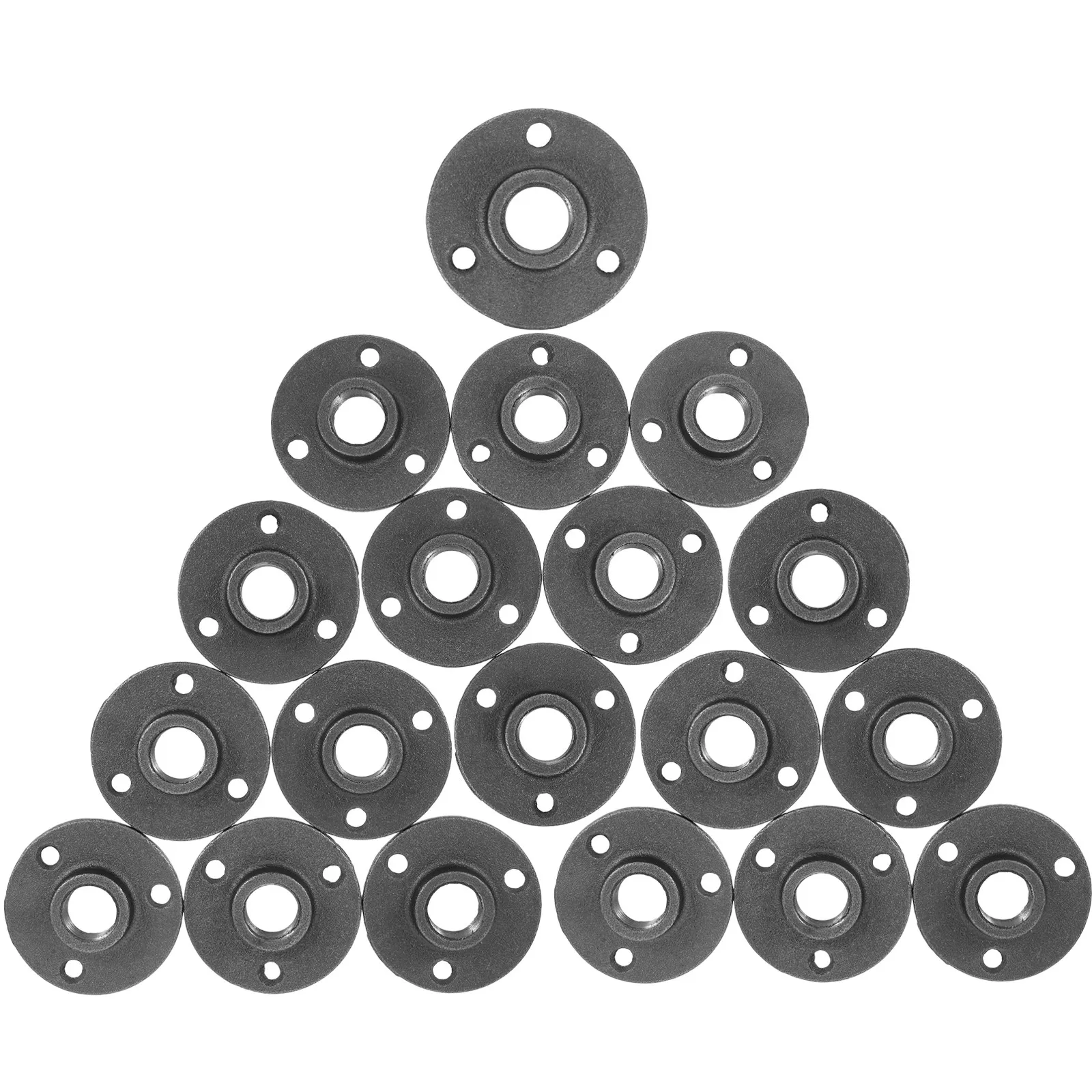 

20Pcs Iron Floor Flanges Industrial Pipe Fixed Base Cast Iron Fittings for Furniture Shelving Rack Industrial Steel