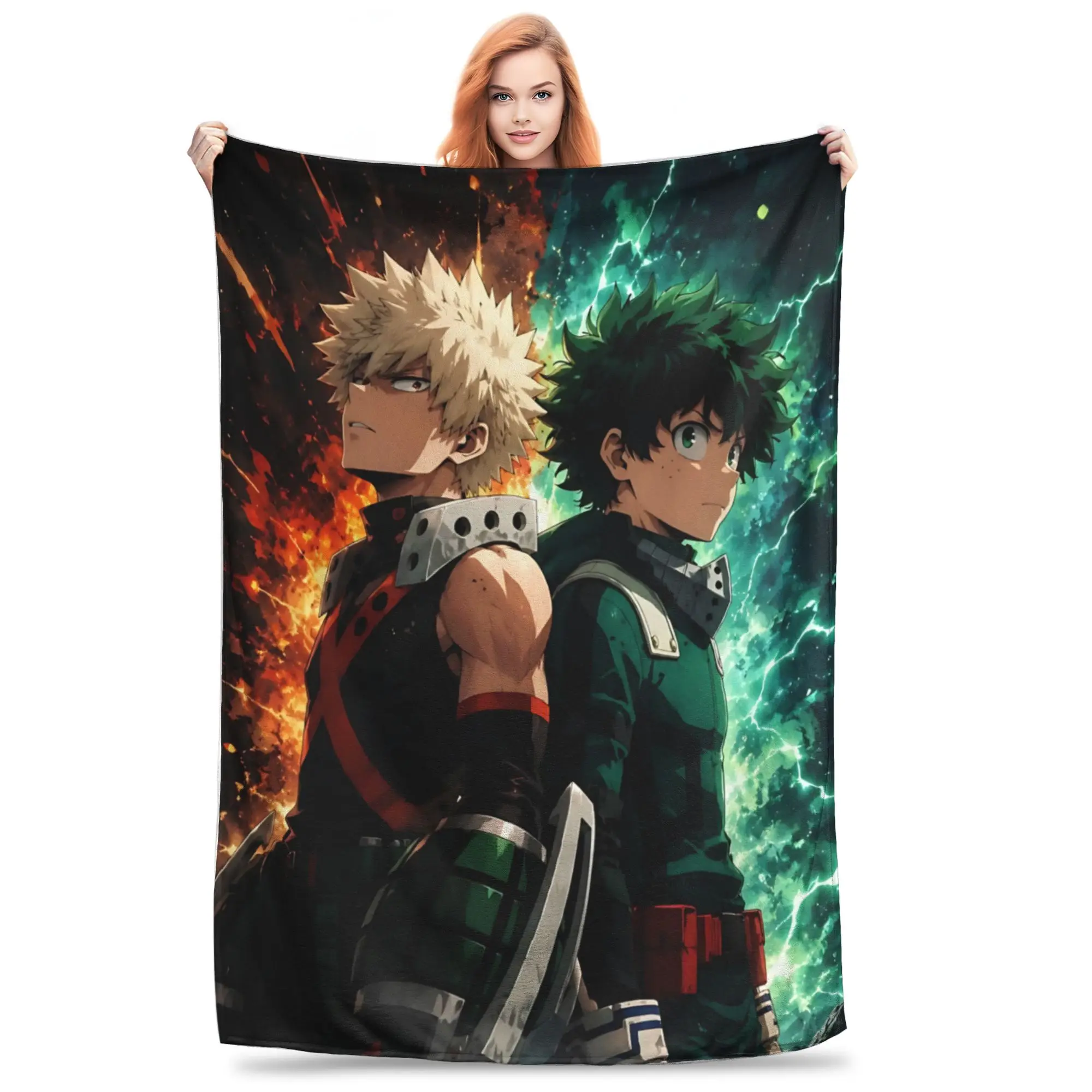 1PC Home Izuku Midoriya  Blanket Throw Super Cosy Plush Living Room Sofa