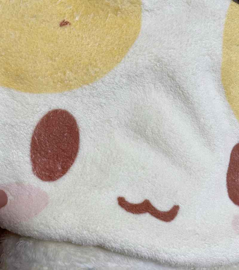 Masyumaro Fluffy Fuwa Nyanko Cat Hand Towel Hangable Water Uptake Handkerchief Cartoon Kawaii Cute Kitchen Bathroom Towel