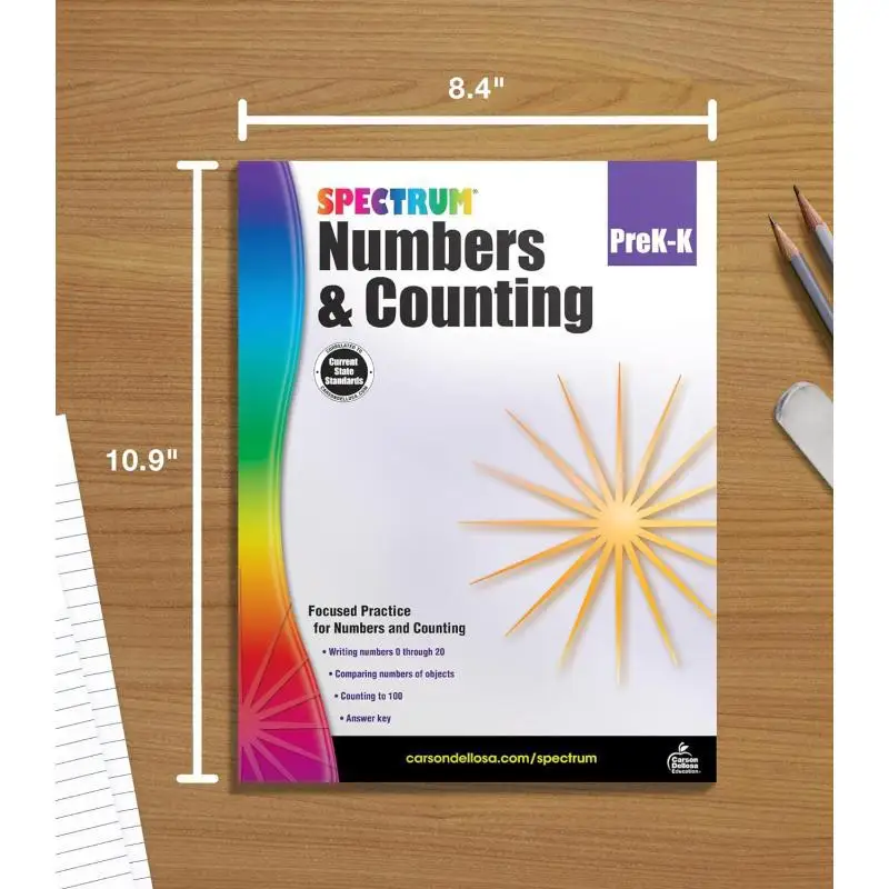 أرقام الطيف عد الصفوف PK K Carson Dellosa Carson Dellosa Education 9781483831039 كتاب