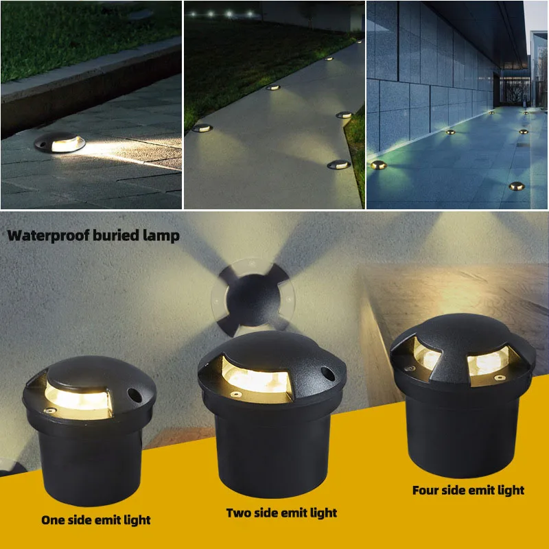 

Наружный светодиодный подземный светильник, садовый светильник, 3W6W, встроенный напольный светильник, двор, дорожка, пейзажный светильник, прожектор, газонный светильник