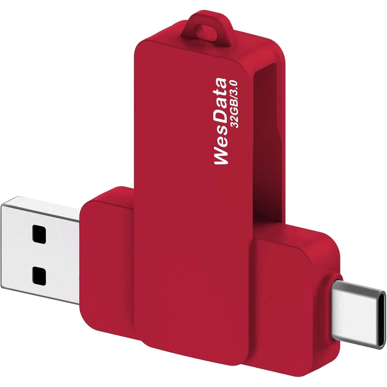 

32GB USB 3.0 Flash Drive with Type C and Type A, OTG Thumb Drive for Smartphones, Laptops, MacBook, PC (Red)