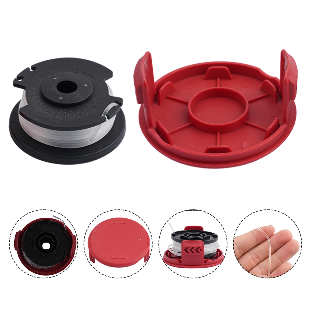 Easy to Install For Hyper Tough Spool Trimmer Line+Cap Cover for For Hyper Tough 4 6 Amp Electric String Trimmer