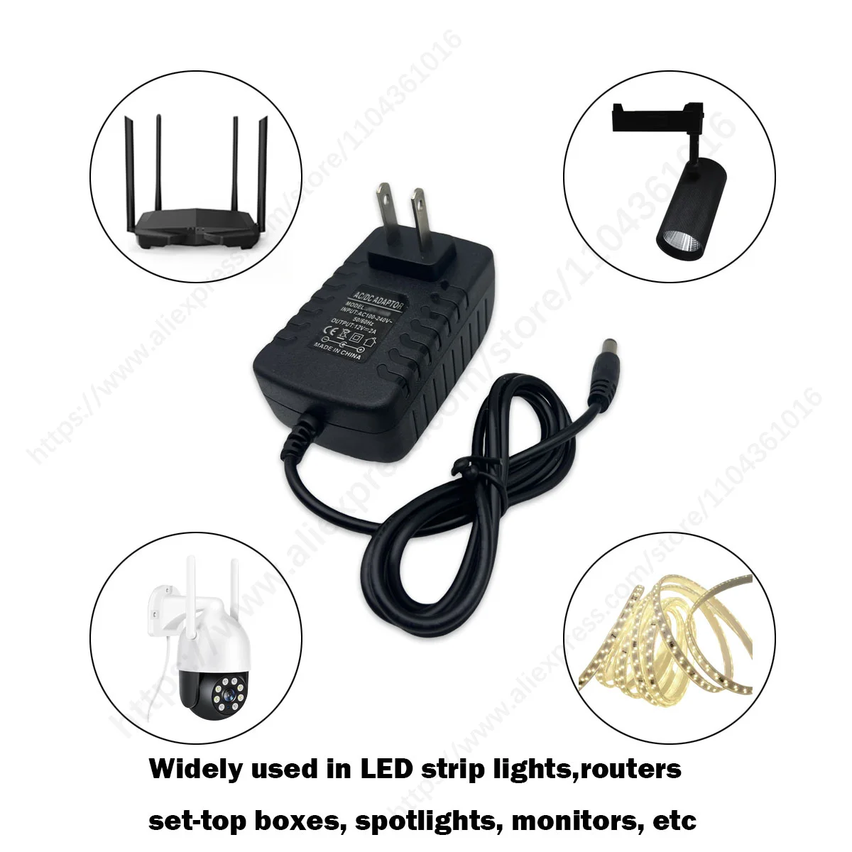 Alimentation électrique 12 V AC 110V 220V à DC 12 V EU US, adaptateur secteur, source, chargeur, convertisseur, DC 12 V l'autorisation, pipeline 3A, pilote LED