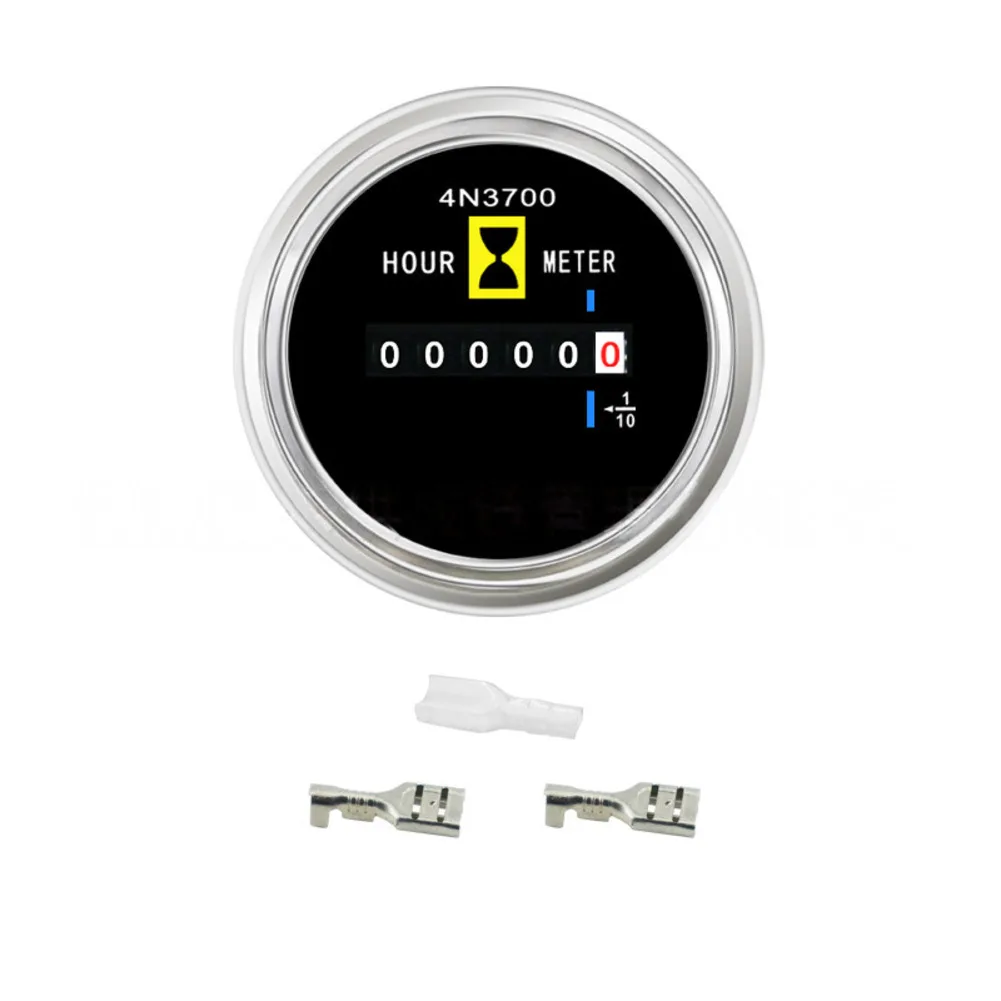 Operating Hours Meter 52MM Timer 4N3700 4N-3700 For Excavator For Loader Iron Glass Car Replacement Interior Parts