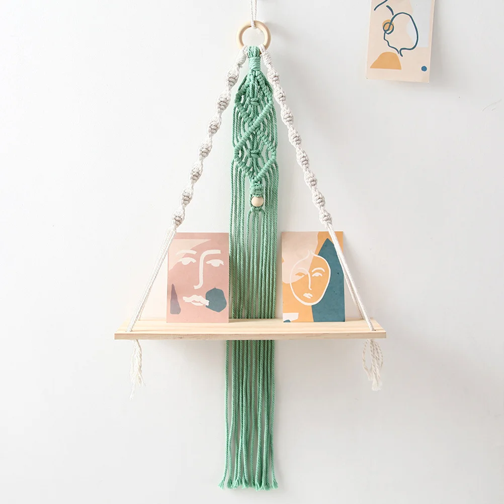 

Swing Rope Shelves Cotton Storage Display Wall Hanging Rustic Modern Home Decor Eco Friendly Swing Rope Shelves