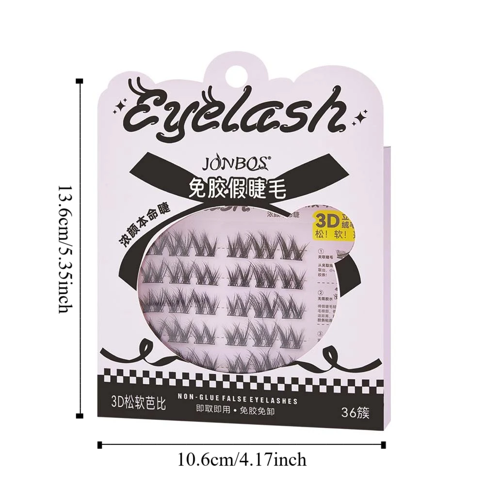 ذاتية اللصق L حليقة الرموش الصناعية الرموش ملحقات DIY بها بنفسك الفردية العنقودية الرموش المائلة مجنح قابلة لإعادة الاستخدام