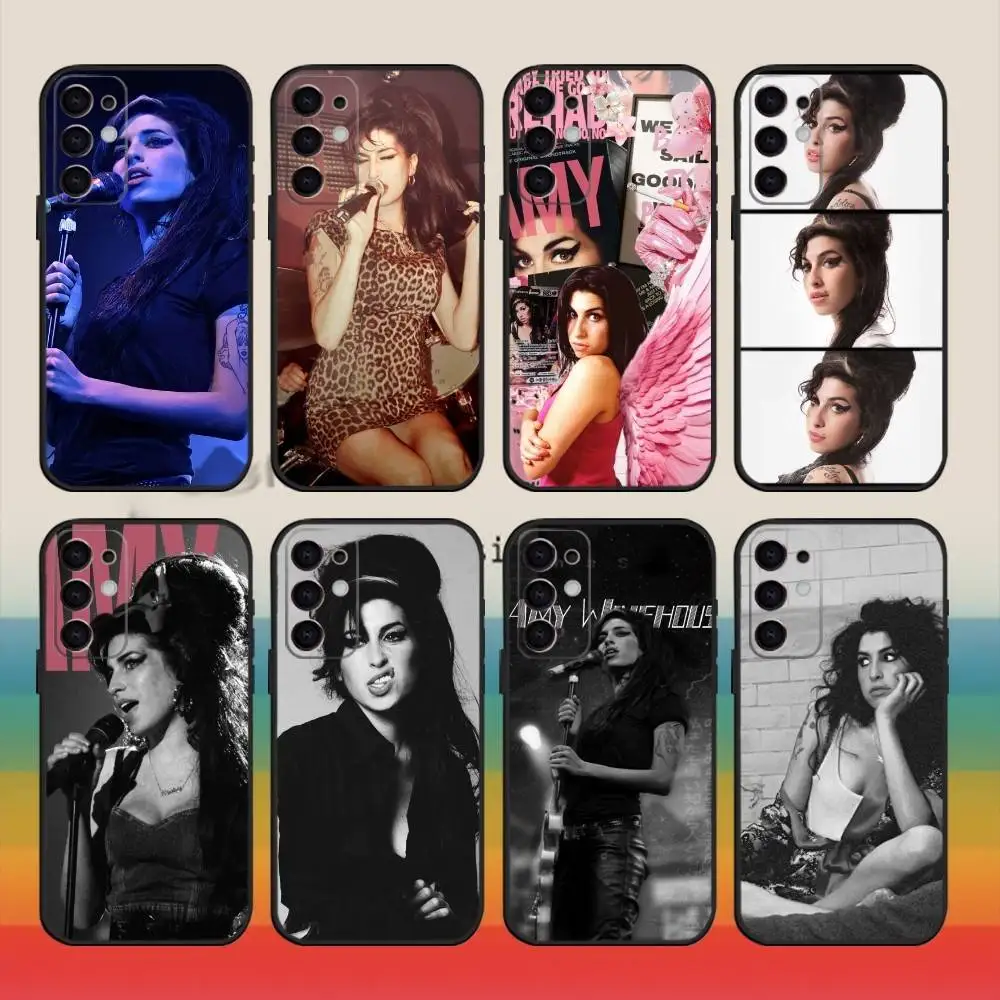 

Amy W-Winehouse Phone Case For Samsung S25,S24,S21,S22,S23,S30,Ultra,S20,Plus,Fe,Note,10,9,5G Black Cover