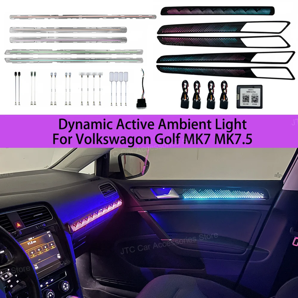 Dynamic Active  Ambient Light  Ambient Light For VW Golf 7 gti 7.5 MK7 2019-2020 Atmosphere environtal mood ambilight Lighting