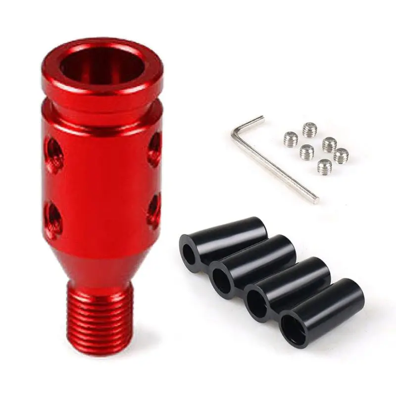 Universal Car Manual Gear Shift Knob Adapter Shift Knob Adapter M12x1.25 Thread Aluminum Alloy with Wrench Screws Hoses