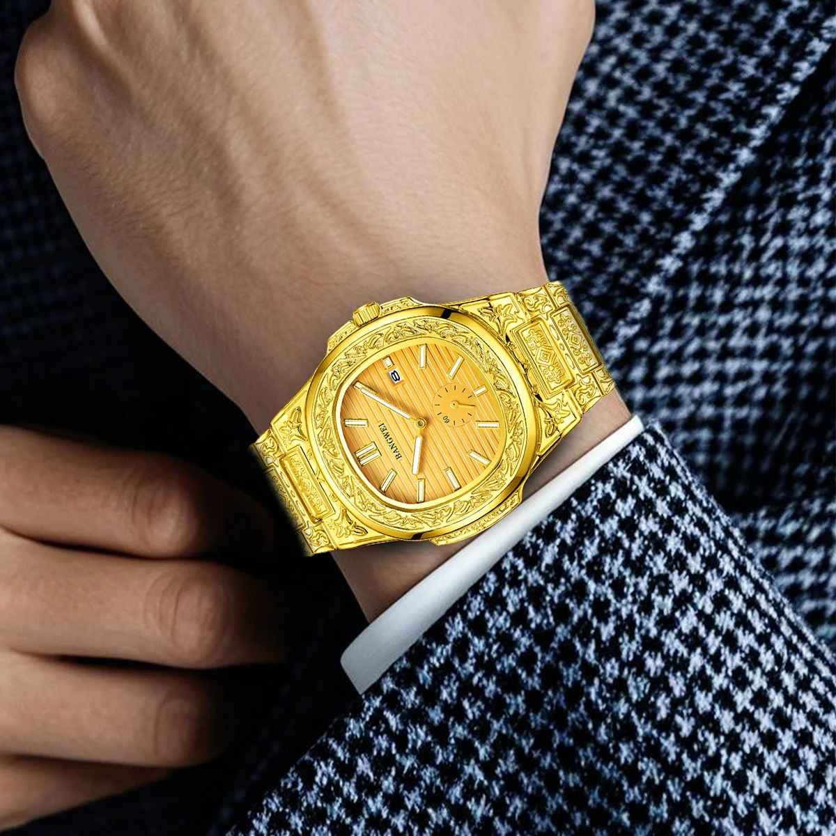 LIGE Retro Top Luxury Quartz Watch Men Wristwatch Waterproof Fashion Casual Golden Classic Calendar Waterproof Watch Male Clock