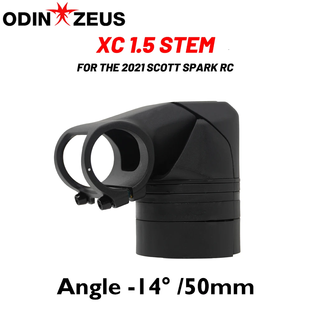 ODINZEUS -14 ° /Espiga XC 1,5 de 50mm, para la bicicleta de montaña SCOTT Spark RC 2021, espiga de aleación de aluminio negra, accesorios para bicicleta