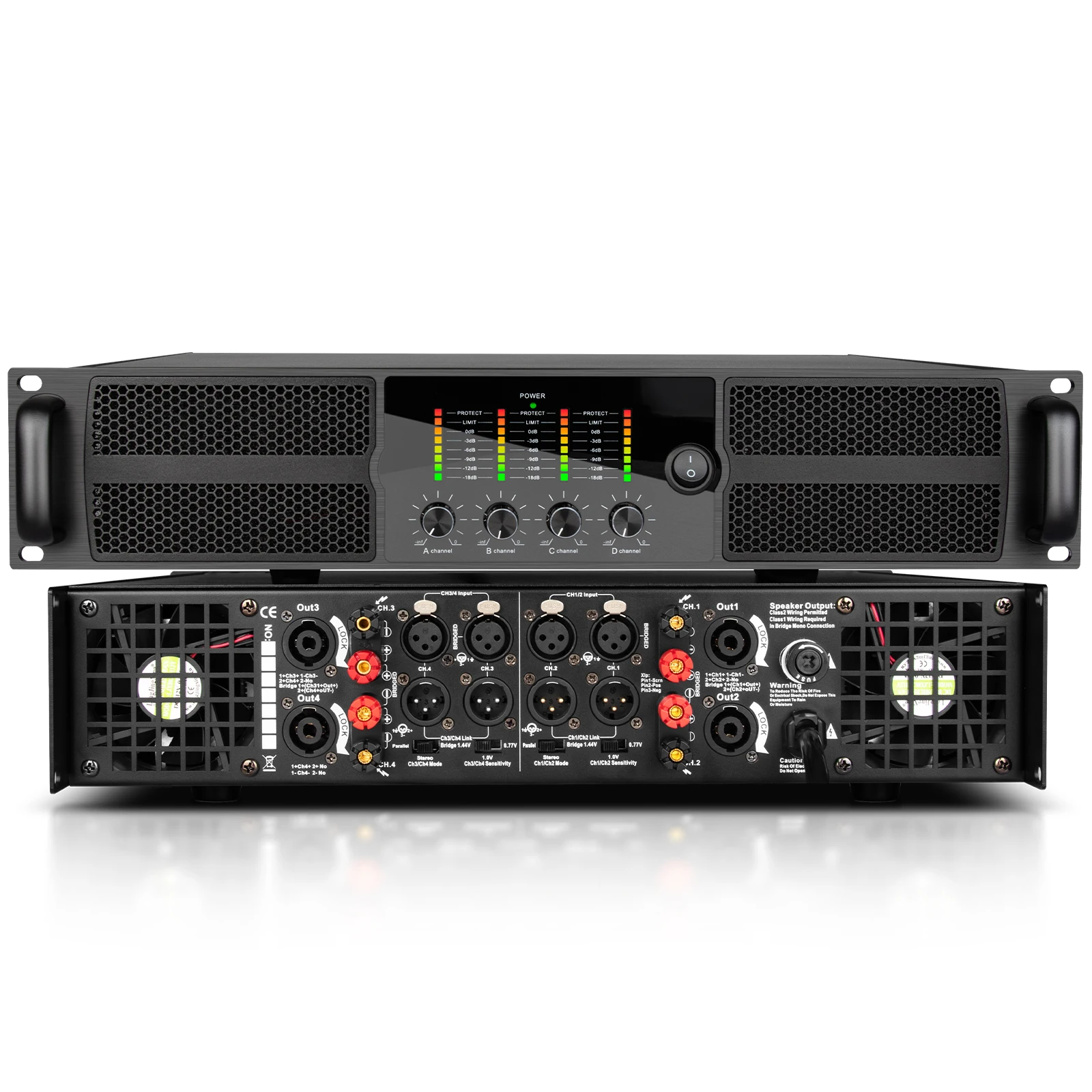 Professional Sound System 4 Channel Power Amplifier 800W*4 For Concerts Sound Stage Performance High Power Audio Sound Amp