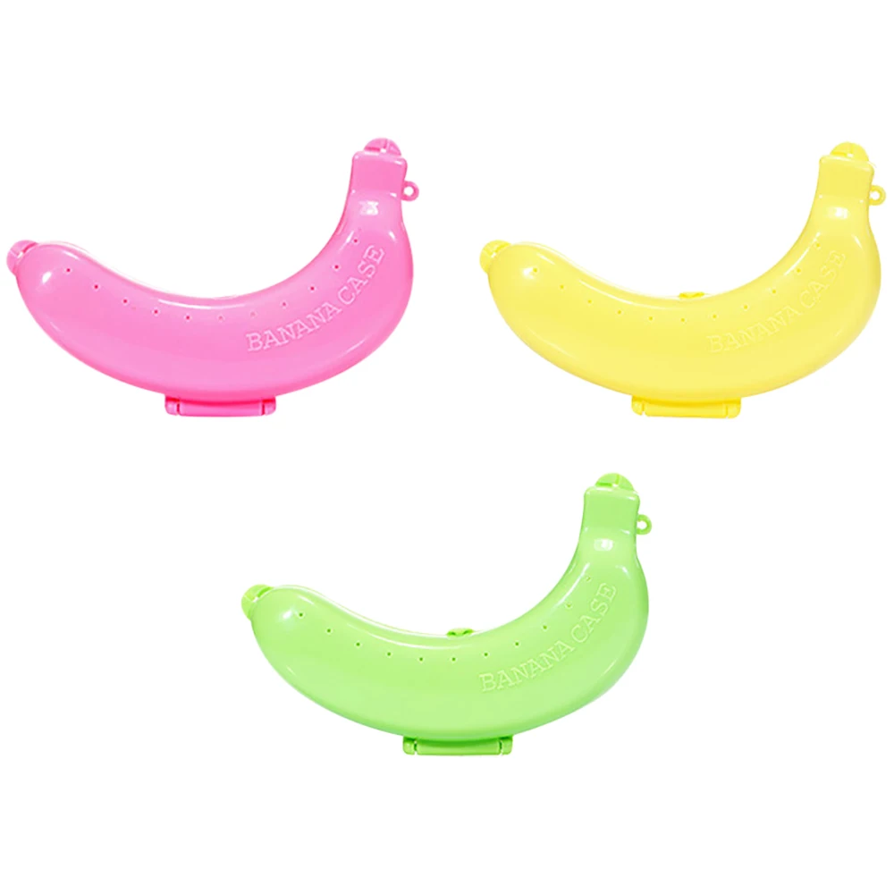 1PC Portable Banana Shape Banana Protective Case Creative Plastic Banana Fruit Storage Case for Travel Outdoor