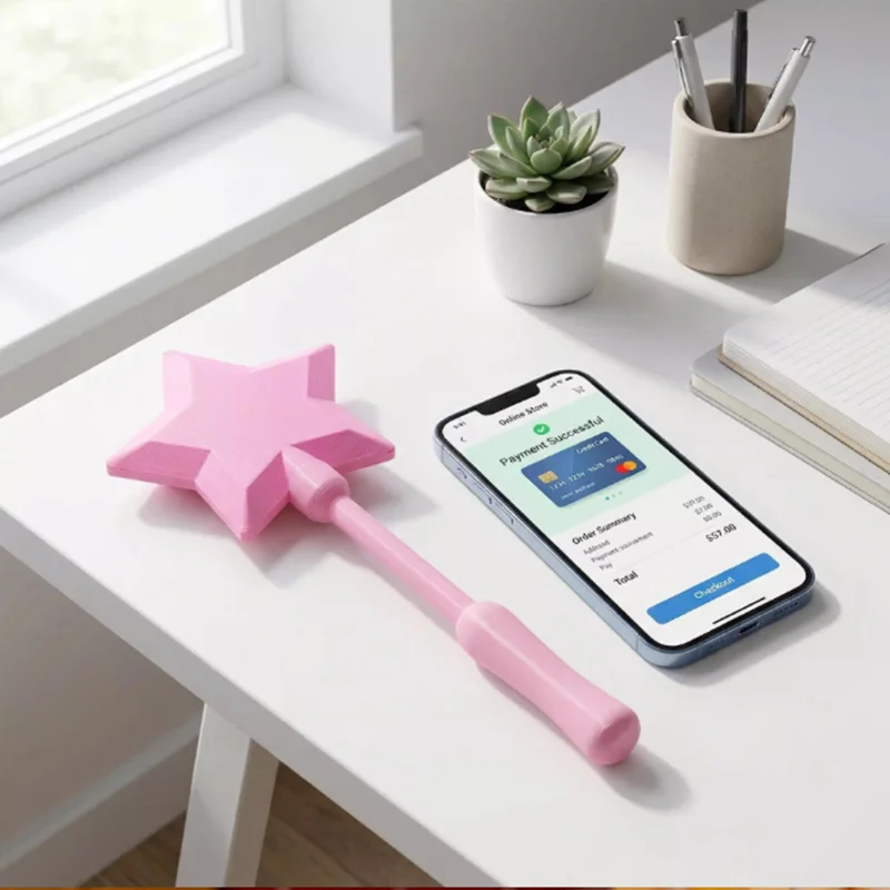 Multicolored Starlight Magic Wand Style Non-contact Payment Card Holder Funny Payment Magic Wand Props