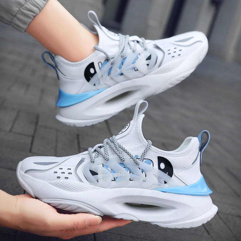 Men PU Mesh Breathable Professional Running Shoes Jogging Sneakers CasualTPU Rubber Hollow Out Trainer Sport Shoes