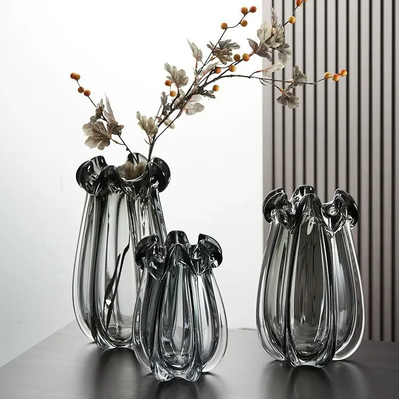 for Light Luxury Creative High End Flower Shape Heavy Glazed Vase Ornament Living Room Flower Arrangement Nordic Modern