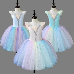 Children's Ballet Skirt Girls' Dance Skirt Long Soft Yarn Dress Ballet Skirt Colorful Performance Group Clothing