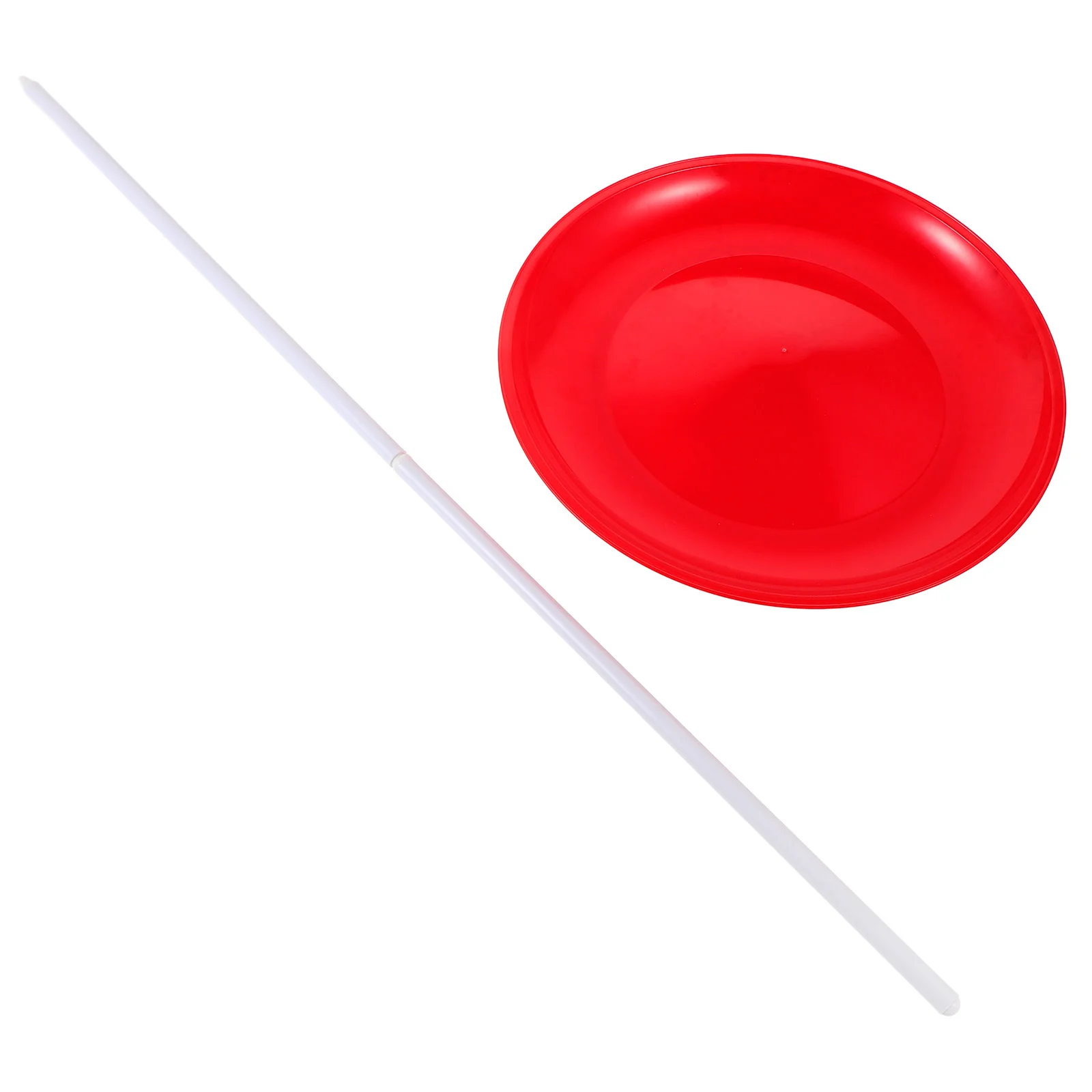 Juggling Turntable Plate Sticks Skill Spinning Plastic Eating Circus Toys Red for Equipment