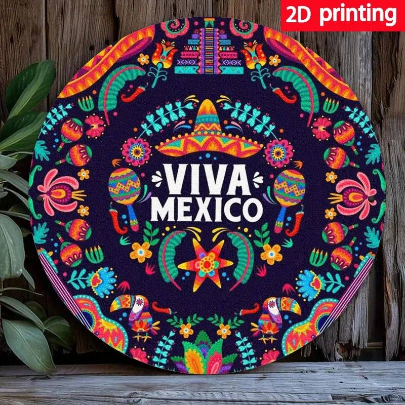 2D Flat, 2D Flat 1pc Viva Mexico Aluminum Wall Art Decor - 7