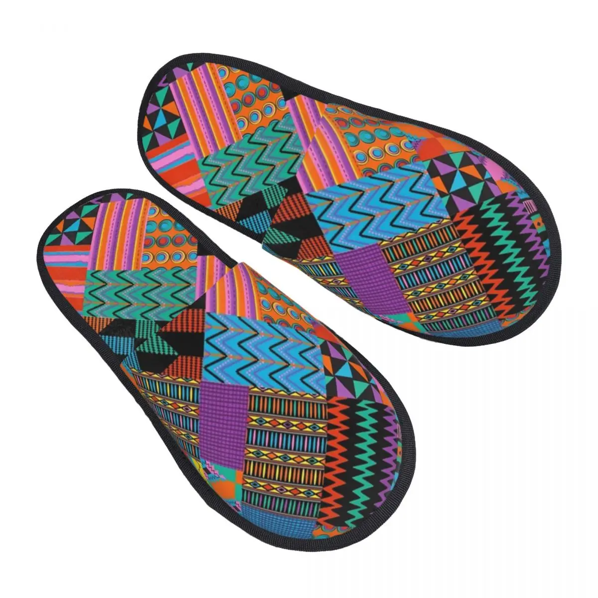 Zapatillas de invitados con patrón de Ankara Kente con estampado de cera único personalizado para Spa, zapatillas de casa de arte Tribal étnico africano para mujer