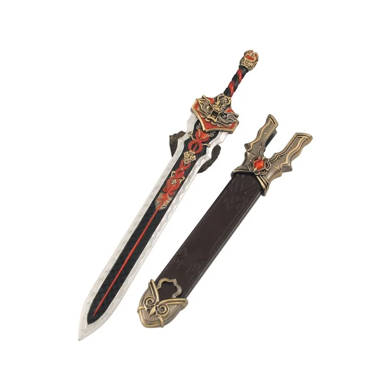 30cm/11.81in Naraka: Bladepoint Large Longquan Sword Alloy Sheath Ancient Sword Toy Model Collection Decoration Ornament Desktop