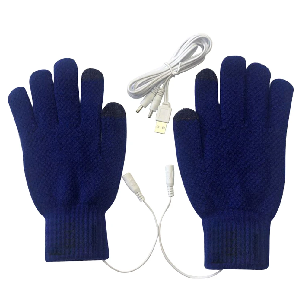 Verwarmde gebreide wanten met lange vingers Winddichte USB-elektrische verwarmingshandschoenen Draagbare handwarmer met constante temperatuur