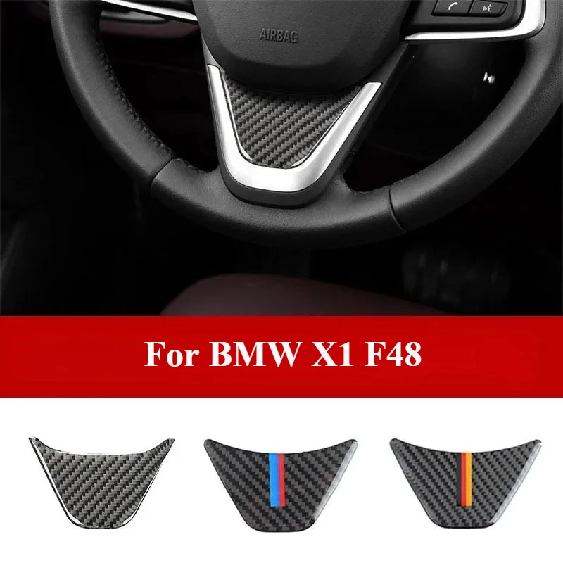 

1PCS for BMW X1 F48 Carbon Fiber Steering Wheel Chin Decorative Sticker Interior Modification Accessories Luxury Upgrade
