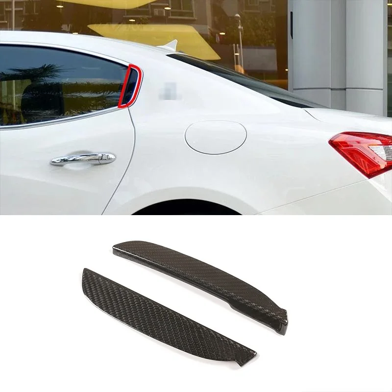 Car Exterior Details Real Carbon Fiber Door C-Pillar Decorative Stickers for 2014-2021