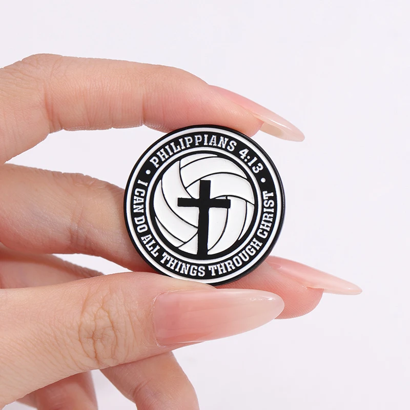 Philippians 4:13 I Can Do All Things Through Christian Enamel Pin Jesus Cross Punk Brooches Backpack Clothes Badge Lapel Pin