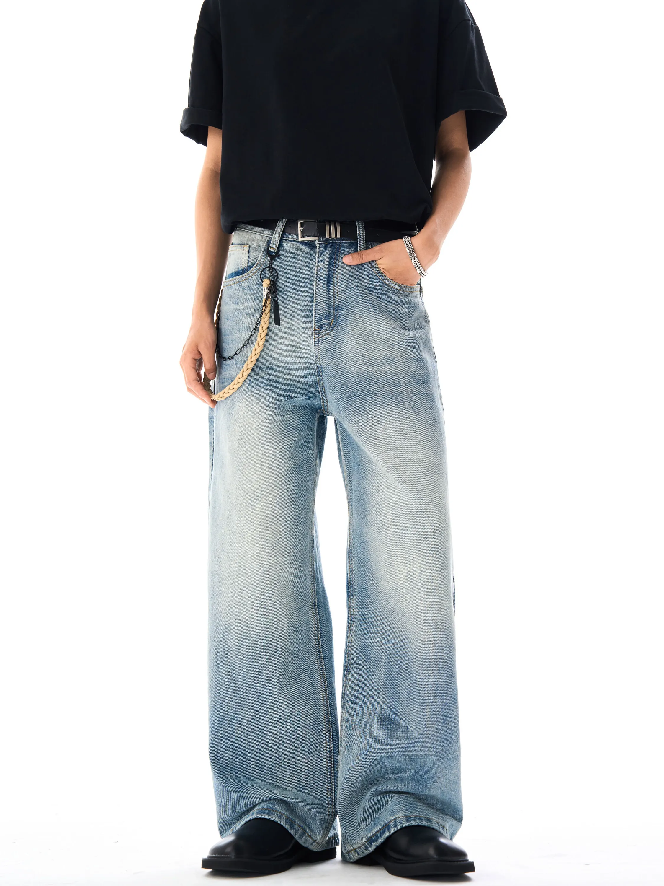 

Мужские джинсы J LONE в американском ретро-стиле с узором молнии, свободные, прямого кроя, повседневные, для подростков, на все сезоны