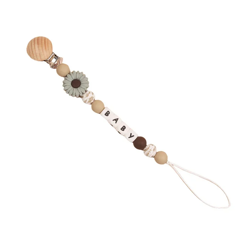 الطفل شخصية اسم هوة كليب الحلمة الدمية حامل سلسلة مهديء سيليكون زهرة عضاضة لعبة مضغ هدية الوليد الملحقات