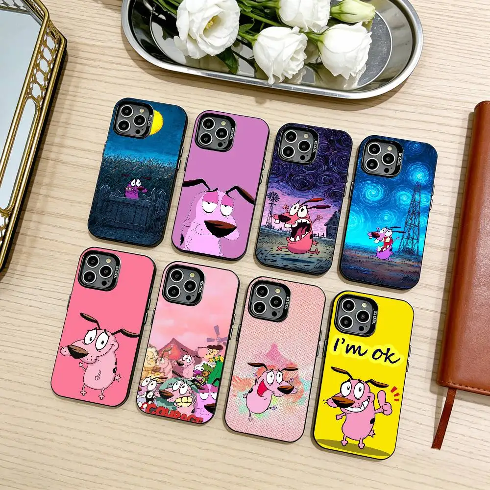 

Courage The C-CowardlyS D-Dog Phone Case For iPhone17,16,15,14,13,12,11 Plus,Pro Max Black Candy silver phone case