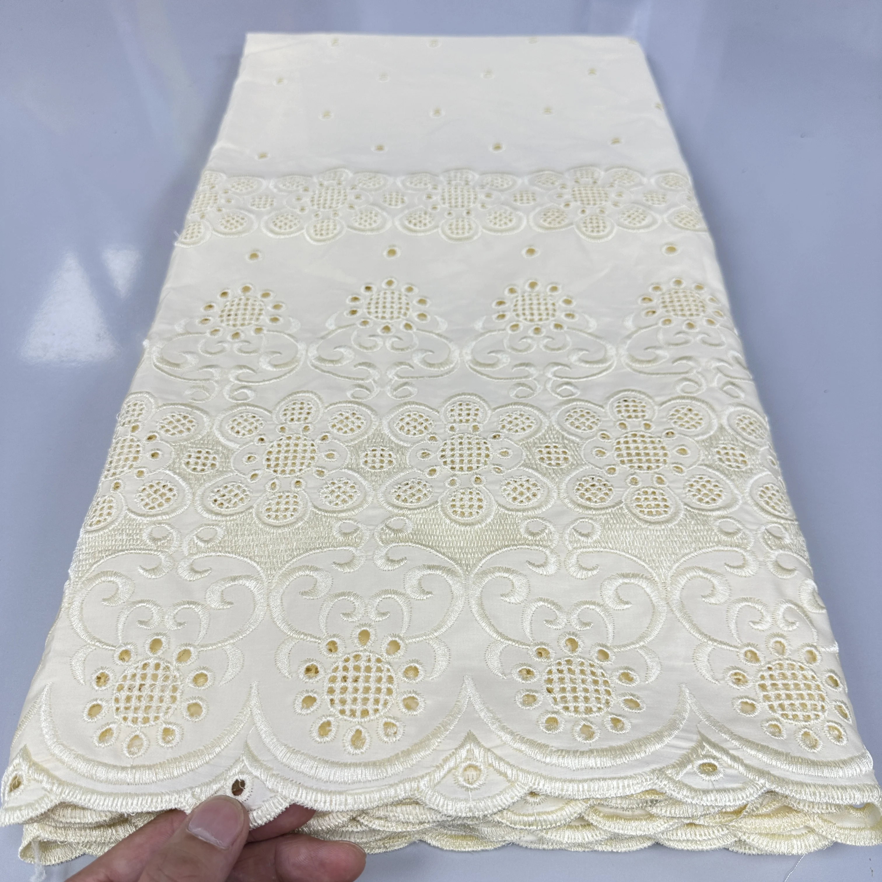 Fashion African Tribute Silk 100% Cotton Lace Fabric New Style Swiss Voile Lace Fabric Nigerian Fabrics For Women Party Sew 3143