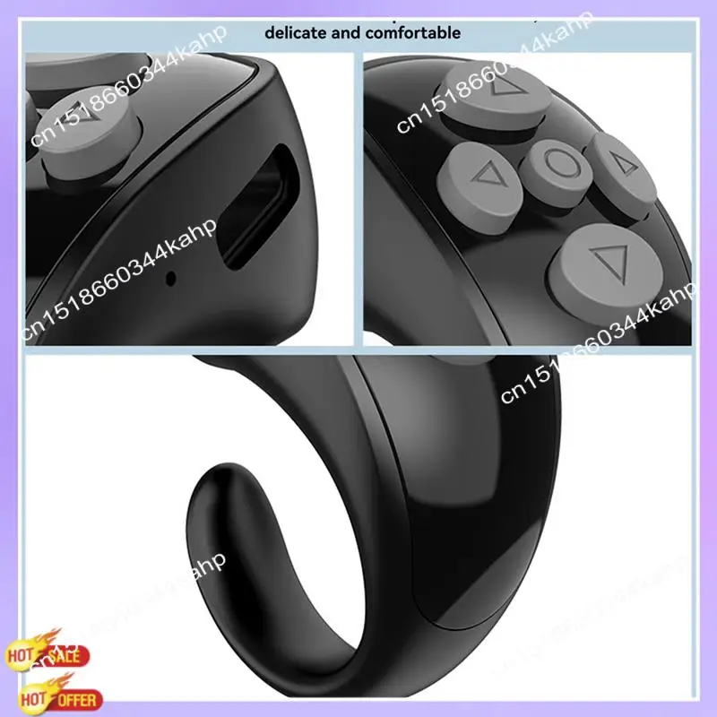 CLCU Ring Controller E-Book Page Turner Sofortige Fernbedienung Ringmusik Video Controller Fortiktok IOS Android Laptop Weiß