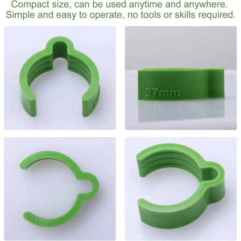 10pcs 27mm Coiled Hose Clips Green Plastic For Vacuum Cleaner Hoses Sander Dust Extractor Cable Management Tool Home Garden