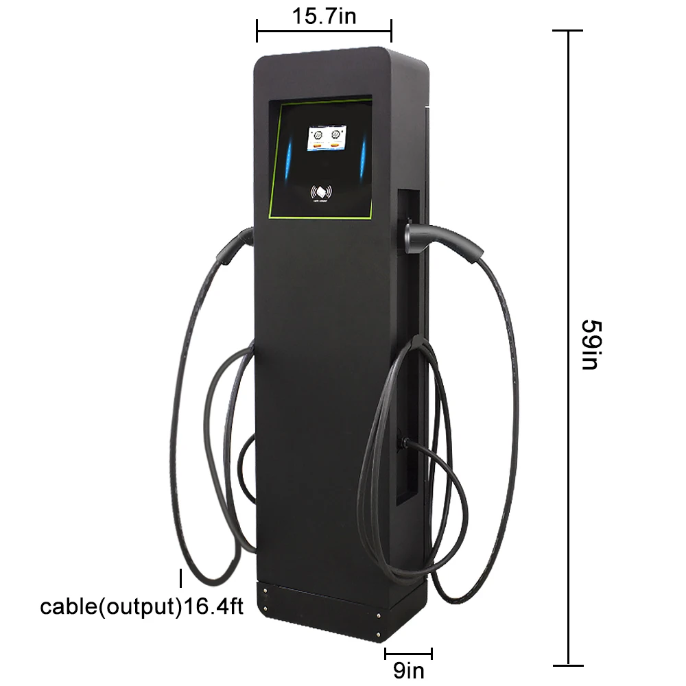 Oem 44kw Ev Charger type 2 AC 22 kW EV Car Level 2  EV Charging Station With POS Terminal Credit Card Payment Gateway APP