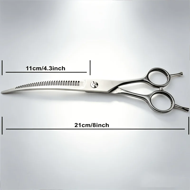 Wingsbro Dog Hair Scissors, 8.0-Inch Matte Curved Scissors, Dog Curved Scissors, Suitable for Medium and Large Pet Hair Beauty. Pet Professional Hair Scissors
