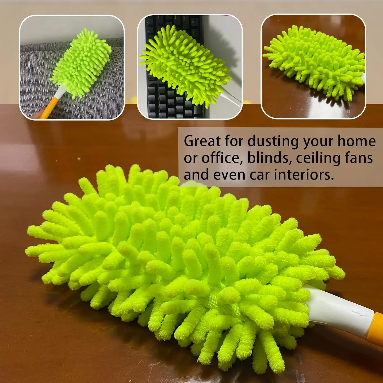 Reusable Duster Refill with Handle for Swiffer Hand Duster 360 Heavy Microfiber Ceiling Fan Duster Pad Home Replacement Cloth