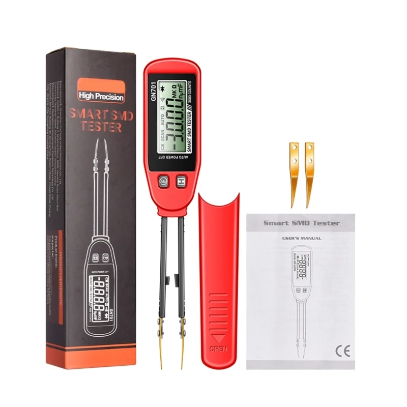 LCRMeter Tweezer, Digital Multimeter Tester, Electronic Component Analyzers, SMDResistors/Capacitor/Diode/Continuity